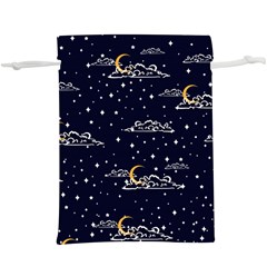 Hand Drawn Scratch Style Night Sky With Moon Cloud Space Among Stars Seamless Pattern Vector Design   Lightweight Drawstring Pouch (xl) by BangZart