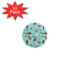 Pattern With Koi Fishes 1  Mini Magnet (10 Pack)  by BangZart