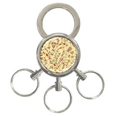 Seamless Pattern With Different Flowers 3-ring Key Chain by BangZart