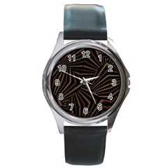 Vintage Etchnic Print Round Metal Watch by dflcprintsclothing