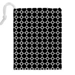 Pattern Abstrait Ronds Noir Drawstring Pouch (5XL) Back