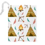 Cute cartoon native american seamless pattern Drawstring Pouch (4XL) Back