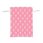 White and pink Art-Deco pattern Lightweight Drawstring Pouch (S) Back