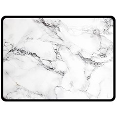 White Faux Marble Double Sided Fleece Blanket (large)  by Dushan