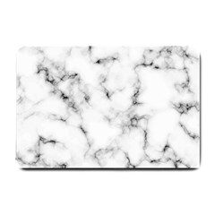 White Faux Marble Texture  Small Doormat  by Dushan