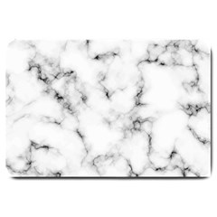 White Faux Marble Texture  Large Doormat  by Dushan