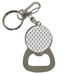 Black And White Art-deco Pattern Bottle Opener Key Chain by Dushan