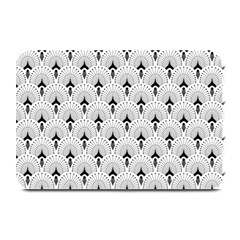 Black And White Art-deco Pattern Plate Mats by Dushan