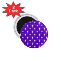White And Purple Art-deco Pattern 1 75  Magnets (10 Pack)  by Dushan