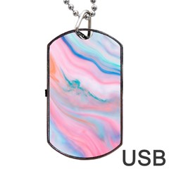 Colorful Marble Abstract Background Texture  Dog Tag Usb Flash (one Side) by Dushan