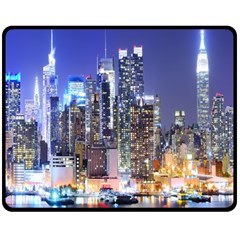 New-york Cityscape  Double Sided Fleece Blanket (medium)  by Dushan