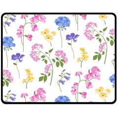 Botanical Flowers Fleece Blanket (medium)  by Dushan