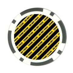 Warning Colors Yellow And Black - Police No Entrance 2 Poker Chip Card Guard by DinzDas