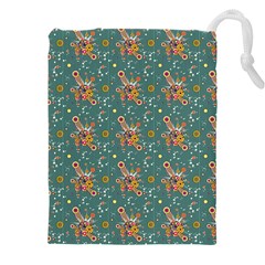 006 - Funky Oldschool 70s Wallpaper - Exploding Circles Drawstring Pouch (5xl) by DinzDas