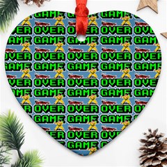 Game Over Karate And Gaming - Pixel Martial Arts Ornament (heart) by DinzDas