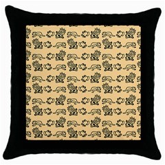 Inka Cultur Animal - Animals And Occult Religion Throw Pillow Case (black) by DinzDas