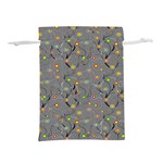 Abstract Flowers And Circle Lightweight Drawstring Pouch (M) Back
