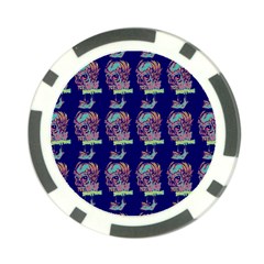Jaw Dropping Horror Hippie Skull Poker Chip Card Guard by DinzDas