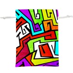 Graffitti Pattern  Lightweight Drawstring Pouch (XL) Back