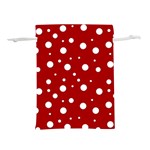 Mushroom pattern, red and white dots, circles theme Lightweight Drawstring Pouch (L) Back