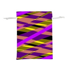 Abstract Geometric Blocks, Yellow, Orange, Purple Triangles, Modern Design Lightweight Drawstring Pouch (m) by Casemiro