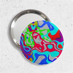 Colorful Distorted Shapes On A Grey Background                                                     2 25  Handbag Mirror by LalyLauraFLM