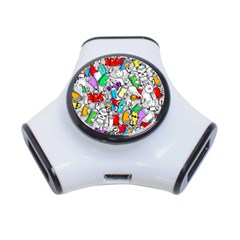 Graffit Characters Seamless Pattern Art 3-port Usb Hub by Amaryn4rt