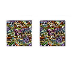Graffiti Word Seamless Pattern Cufflinks (square) by Amaryn4rt