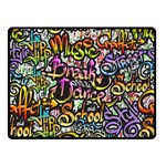 Graffiti Word Seamless Pattern Double Sided Fleece Blanket (Small)  45 x34  Blanket Back