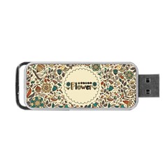 Seamless Pattern With Flower Birds Portable Usb Flash (one Side) by Amaryn4rt