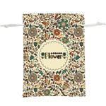 Seamless Pattern With Flower Birds  Lightweight Drawstring Pouch (XL) Back
