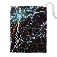 Abstract Colorful Texture Drawstring Pouch (5xl) by Amaryn4rt