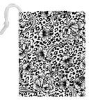 Vector-eclectic-fabric-seamless-pattern-animal-background-with-baroque-ornament Drawstring Pouch (5XL) Back