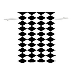 Black And White Rhombus Lightweight Drawstring Pouch (l) by ElenaIndolfiStyle