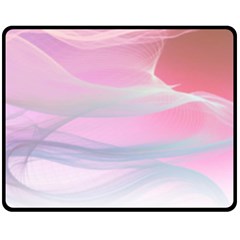 Pink Fractal Double Sided Fleece Blanket (medium)  by Sparkle