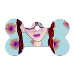 Purple Glasses Girl Wall Dog Tag Bone (Two Sides) Back
