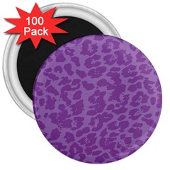 Purple Big Cat Pattern 3  Magnets (100 Pack) by Angelandspot