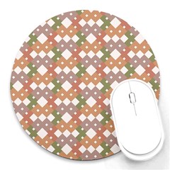 Squares And Diamonds Round Mousepads by tmsartbazaar