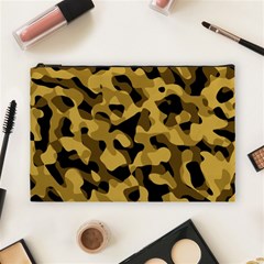 Black Yellow Brown Camouflage Pattern Cosmetic Bag (large) by SpinnyChairDesigns