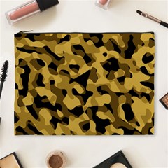 Black Yellow Brown Camouflage Pattern Cosmetic Bag (xl) by SpinnyChairDesigns