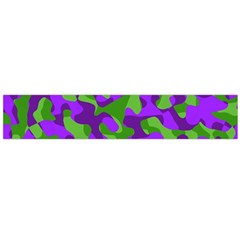 Purple And Green Camouflage Large Flano Scarf  by SpinnyChairDesigns