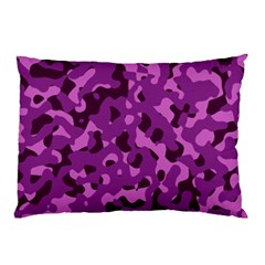 Dark Purple Camouflage Pattern Pillow Case by SpinnyChairDesigns