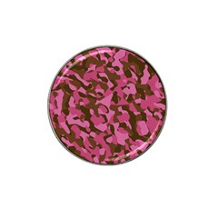 Pink And Brown Camouflage Hat Clip Ball Marker by SpinnyChairDesigns