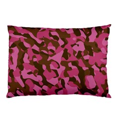 Pink And Brown Camouflage Pillow Case (two Sides) by SpinnyChairDesigns