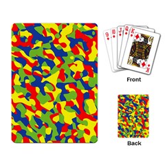 Colorful Rainbow Camouflage Pattern Playing Cards Single Design (rectangle) by SpinnyChairDesigns