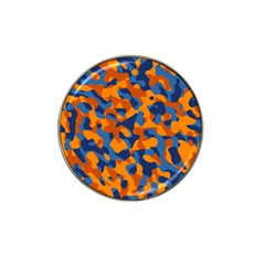 Blue And Orange Camouflage Pattern Hat Clip Ball Marker (10 Pack) by SpinnyChairDesigns