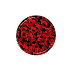 Red And Black Camouflage Pattern Hat Clip Ball Marker (10 Pack) by SpinnyChairDesigns