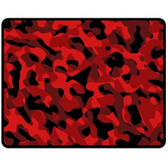 Red And Black Camouflage Pattern Double Sided Fleece Blanket (medium)  by SpinnyChairDesigns