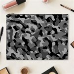 Grey and Black Camouflage Pattern Cosmetic Bag (XL) Front
