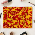 Red and Yellow Camouflage Pattern Cosmetic Bag (XL) Front